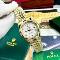 ROLEX DAY DATE Máy Cơ (Automatic) Kính Sapphire Vỏ Thép 904L Nhà Máy AAA Mặt Tròn Siz 40mm Dây Vàng Gold