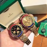 Rolex Universe Chronograph Daytona Series Mặt ba mắt Mặt kim cương Dây đeo bằng thép không gỉ Đồng hồ nam doanh nhân Thụy Sĩ