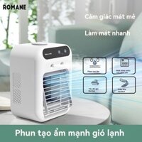 Romane Hộ gia đình nhỏ quạt điều hòa không khí làm lạnh cầm tay phun làm mát không khí tạo ẩm quạt điện để bàn di động quạt làm mát