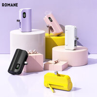 Romane Túi Capsule Power Bank 5000 mAh Mini Nhỏ Sạc Nhanh Khẩn Cấp Đuôi Cắm Điện Di Động Bank