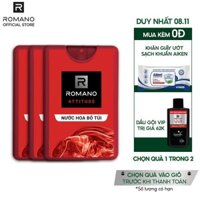 [Romano] Combo 3 Nước Hoa Bỏ Túi Romano Attitude Nồng Ấm Quyến Rũ 18Ml/Chai
