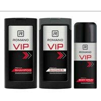 Romano - Combo gồm 1 chai gội + 1 chai tắm Vip 180g và 1 chai xịt Vip 150g