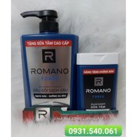 ROMANO_ DẦU GỘI DÀNH RIÊNG CHO NAM GIỚI 650G FORCE KÈM CHAI 150G TÙY Ý.