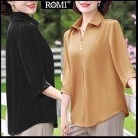 ROMI - ÁO SƠ MI TRUNG NIÊN SIZE LỚN KIỂU ÁO QUÝ BÀ , ÁO KIỂU THỜI TRANG U50-60 CHO NGƯỜI MẬP 3A01 3A16