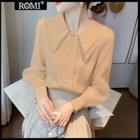 ROMI - HÌNH THẬT - 50-63KG - ÁO SƠ MI CÔNG SỞ NỮ KIỂU ÁO KIỂU ĐI LÀM CÔNG SỞ 2 LÁ CỔ, ÁO SƠ MI ĐƠN GIÃN 3A18 3A19