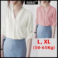 ROMI - HÌNH THẬT - ÁO SƠ MI CÔNG SỞ KIỂU ÁO SƠ MI HÀN QUỐC TAY LỠ KÈM PHÙ KIỆN ÁO KIỂU NỮ 3099 3084