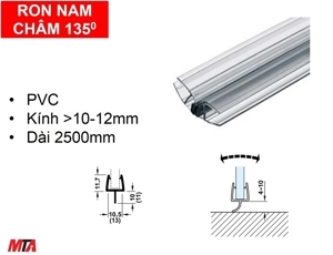 Ron cửa kính nam châm đen 135° cho kính dày 10-12mm Hafele 950.50.029
