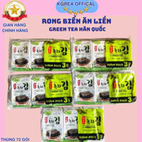 Rong biển ăn liền Greentea Kang's Food Hàn Quốc thùng 72 gói