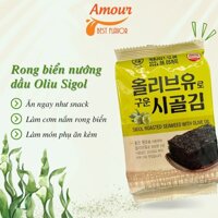Rong Biển Ăn Liền Nướng Dầu Oliu Sigol Hàn Quốc (Lốc 3 Gói)