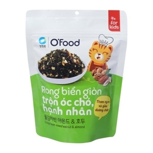 Rong biển giòn O'food trộn óc cho, hạnh nhân gói 30g