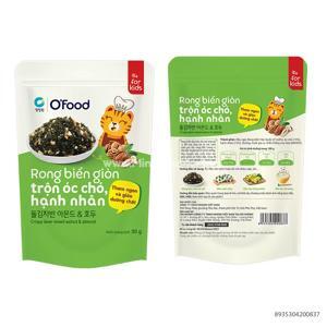 Rong biển giòn O'food trộn óc cho, hạnh nhân gói 30g