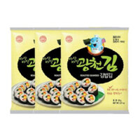 Rong biển Gwangcheon Giòn Hai lần Rang Gimbap Rong biển, 20g, 3 túi