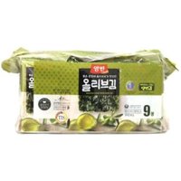 Rong Biển Nướng với Dầu Oliu, Roasted Laver with Olive Oil, 9 Gói (45g) - DONGWON