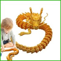 Rồng linh hoạt 3D In hình Đồ chơi rồng khớp nối vàng Đồ chơi in 3D Năm rồng có thể đặt ra saixit2vn
