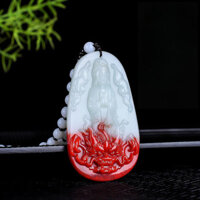 Rồng Mới Guanyin Mặt Dây Chuyền Máu Tự Nhiên Ngọc Đứng Quan Âm Mặt Dây Chuyền Nam Nữ Vòng Cổ