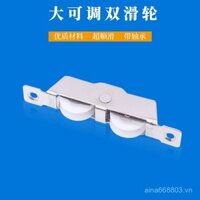 Ròng rọc cửa và cửa sổ bằng nhựa thép, bánh xe đôi, bánh xe rãnh, bánh xe trượt cửa sổ, bánh xe trượt sàn, bánh xe cửa trượt, bánh xe đôi lớn điều chỉnh bằng thép không gỉ