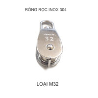 Ròng rọc Puly đơn bằng inox 304 không gỉ loại M20 đến M50 tùy chọn - Bạc-M32