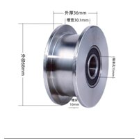 Ròng rọc puly inox 304 Đường Kính Ngoài 68mm lỗ Trụt 14-15mm