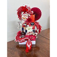 Rồng thành phẩm trang trí tháp bánh kẹo, tháp ăn hỏi có kèm phụ kiện hoa trang trí như ảnh