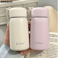 RONSIAY Bình nước cách nhiệt  Bình bỏ túi Cốc giữ nhiệt Mini chống rò rỉ, Cốc cà phê du lịch bằng thép không gỉ 250 / 400ml di động