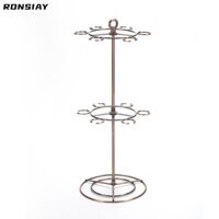 RONSIAY Giá đỡ máy chủ chuyến bay bằng kính rượu vang  kim loại với 12 giá đỡ Kính hiển thị, thiết thực Dễ dàng lắp đặt Đồng thanh lịch Cây đứng tự do Giá đỡ kính Tiệc nếm rượu