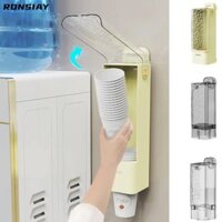 RONSIAY Giá đựng cốc giấy  Hộp đựng cốc giấy dùng một lần treo tường không đục lỗ, Hộp đựng nước trong suốt chống bụi Giá đựng cốc hút