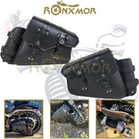 Ronxmor 1 Túi Yên Xe Máy Da PU Túi Đựng Bình Nước Cafe Racer Túi Hành Lý Chống Thấm Nước Đa Năng Cho Tàu Tuần Dương Tùy Chỉnh Màu Đen Đi Bên Túi