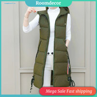 Roomdesign Áo Vest mùa xuân thu đông Áo khoác không tay có mũ trùm đầu Áo khoác Vest mùa đông có khóa kéo và giữ nhiệt Áo khoác không tay sành điệu và ấm áp cho Co