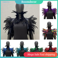 Roomdesign  Những dịp đặc biệt Khăn choàng lông vũ Lông vũ quấn vai Cape Vintage Gothic Feather Shrug Shawl Cape cho buổi biểu diễn tiệc Cosplay và sân khấu