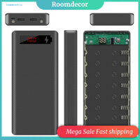 Roomdesign  Vỏ pin Micro USB Type-C 18650 di động LCD DIY Vỏ sạc dự phòng di động