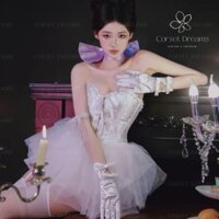 ROSAMIA - Full Set Đồ Cosplay Nữ Gợi Cảm - Phong cách Cosplay Người Yêu Mèo Tom Full Trắng Y2K
