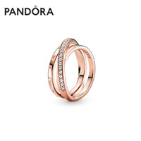 Rose Gold-TonePavéPave Interlaced Trinity Ring Romantic