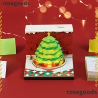 Rosegoods1 Sổ Ghi Chú Giáng Sinh Ba Chiều Bằng Giấy Ghi Chú Hình Cây Thông Noel