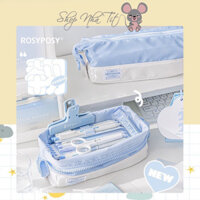 Rosy Posy Túi Đựng Bút Vải Canvas Chống Thấm Đa Năng Tiện Dụng Cho Học Sinh