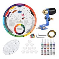 Rotary Tattoo Motor Machine Color Wheel Mixing Guide Tattoo Set Kit - Blue