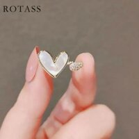 Rotass Radiant Rendezvous phong cách Hàn Quốc Tình Yêu Shell Ring Đối với Phụ Nữ, thiết kế sành điệu Nhẫn, phong cách cá tính Nhẫn hở