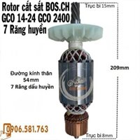 Rotor cắt sắt BOSCH GCO 14-24 / GCO 2400 (7 Răng huyền - Thân 54 - Dài 209) dây đồng 220V - Tặng chổi than