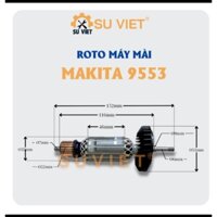 Rotor mài MAKITA 9553, 9554, 9555 dây đồng 220V - Tặng chổi than