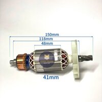 Rotor (ruột) khoan đục 14 ly OSUKA 5 răng, thân 41mm