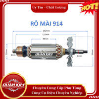 Rotor/ ruột máy mài FEG 914 cánh sắt thân 32 tặng kèm chổi than