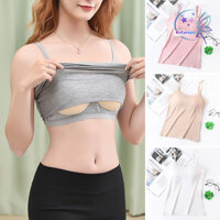 Rotyroya-nữ Áo Vest Liền Mạch Đệm Mỏng Phù Hợp Với Màu Trơn Lưng Co Giãn Mùa Hè Camis Tank Top Nữ Đáy Bên Ngoài Mặc Áo Ngực Top