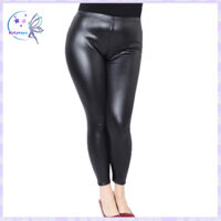 Rotyroya- Nữ Da Giả Co Giãn Quần Skinny Quần Legging Plus Size Quần Thời Trang Mỏng