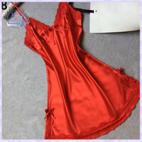 Rotyroya- Nữ Thoáng Khí Cổ Chữ V Cao Quý Nơ Đồ Ngủ Váy Ngủ Ren Babydoll Đầm