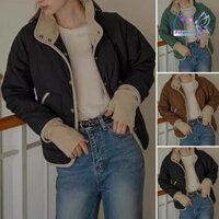 Rotyroya-nữ Thu Đông Áo Khoác Bấm Nút Đóng Cổ Cao Mỏng Có Đệm Dài Tay Áo Khoác Cardigan Có Túi Mặc Hàng Ngày Ngoài Trời Công Sở Áo Khoác Ngoài Trời