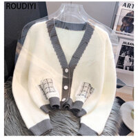 ROUDIYI áo len cardigan áo khoác cardigan Popular Stylish Casual Dễ thương WMY2490UUF 38Z240920