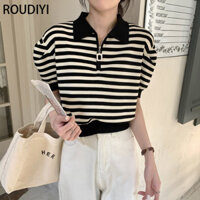 ROUDIYI áo len cardigan áo khoác cardigan Minimalist Korean Đơn giản Trendy WMY2490B1A 37Z240908