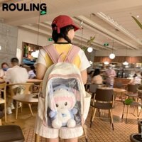 ROULING Túi đi học PVC , Ba lô búp bê phong cách Nhật Bản, Túi Itabag Kawaii trong suốt