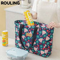 ROULING  Túi đựng hộp cơm trưa chống thấm nước , Gói đa năng dung tích lớn chống thấm nước, Bộ dụng cụ dã ngoại ngoài trời ấm áp di động thời trang dành cho nữ