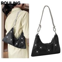 ROULING Túi ly hợp buổi tối bằng kim cương giả, Túi đeo nách lấp lánh sáng bóng, Thiết kế sang trọng Túi đeo vai giả buổi tối Tiệc cưới