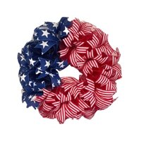 Round Living Room Gift Festival Hanging Sign Memorial Independence Day For Front Door Fourth Of July Patriotic Wreath